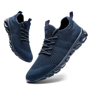 Latest Trend men's casual shoes light sneaker white large size outdoor breathable mesh fashion sports black running tennis shoes