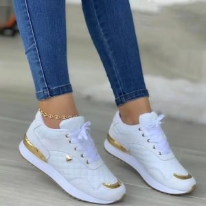 Latest Women Sneakers Platform Shoes PU Leather Patchwork Casual Sport Shoes Ladies Outdoor Running Walking Shoes Zapatillas Mujer
