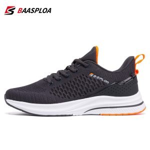 Baasploa  New Men Knit Casual Walking Shoes Breathable Trendy Sneakers Original Light Shock Absorption Male Tennis Shoe