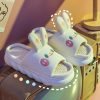 Home Linen Slipper for Women Cute Bunny Clouds Flip Flops Female Design Cozy Shoes Slides Four Season Platform Couples Sandals